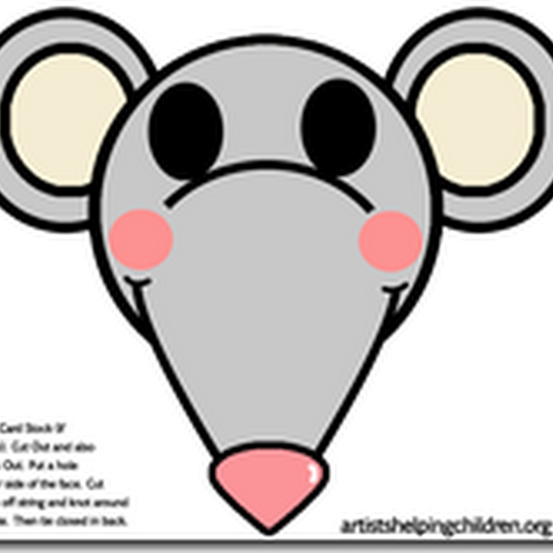 Mascara ratón en color para imprimir y usar