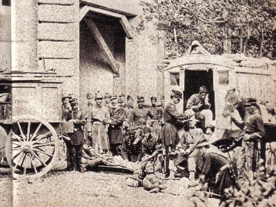 Ambulanza esercito italiano a Villa Torlonia il 20 settembre 1870