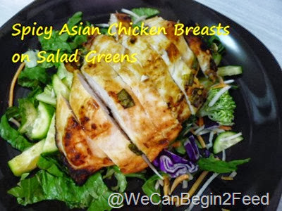 Spicy Asian Chicken Breast on Salad Greens