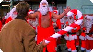 Arnie confronts the evil Giant Santa