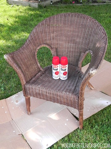 Krylon Dual Repainting A Wicker Chair Mad In Crafts Krylon Dual Repainting Wicker Chair