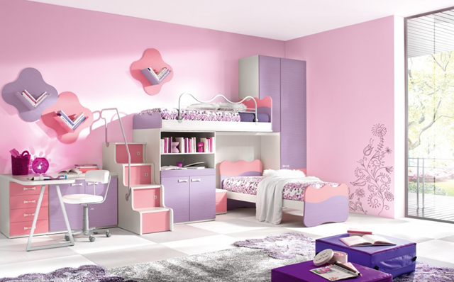 desain kamar tidur anak perempuan modern