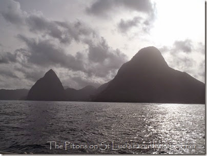 Leaving the Pitons heading south, June 2014