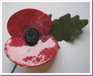 Embossed and glittered rememberance Poppy