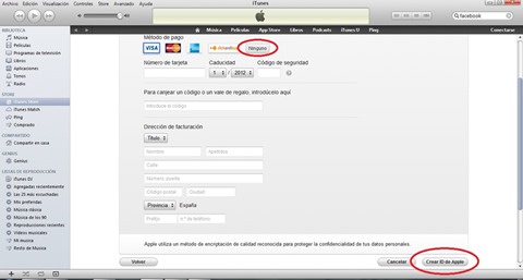 Cómo crear una cuenta en iTunes sin tener tarjeta de crédito