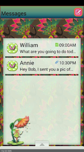 PeacockFairy GO SMS THEME