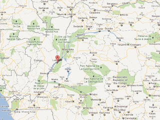 Le point A en rouge, la localité de Lukolela dans la province de l'Equateur en RDC, localisée sur GoogleMap.