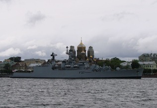 Brahmaputra Class Frigate INS Beas [F31] of the Indian Navy in Russia