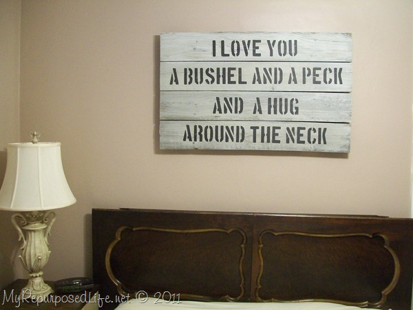 bushel and a peck sign