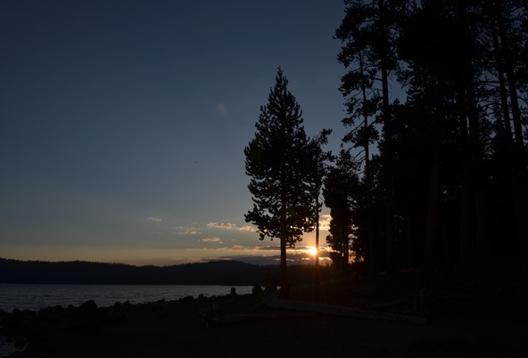 sunset at Medicine Lake