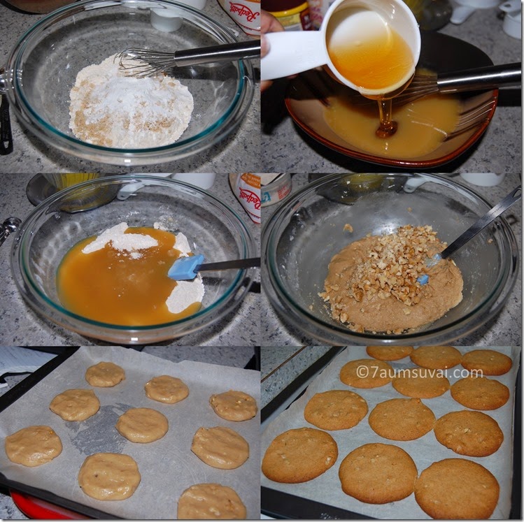 Eggless wheat honey cookies process