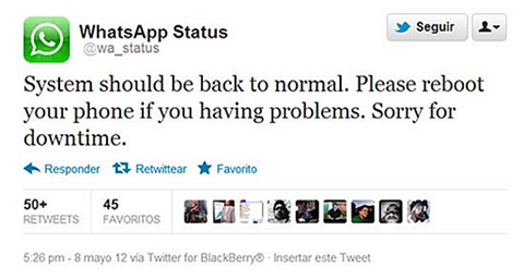 colapso en Whatsapp