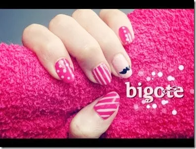 ideas de unhas uñas rosas y bigotes originales