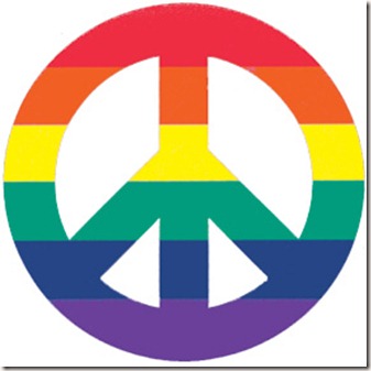 Rainbow flags gay lesbian glbt Peace Signs (2949)