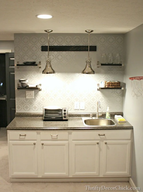 simple basement kitchenette
