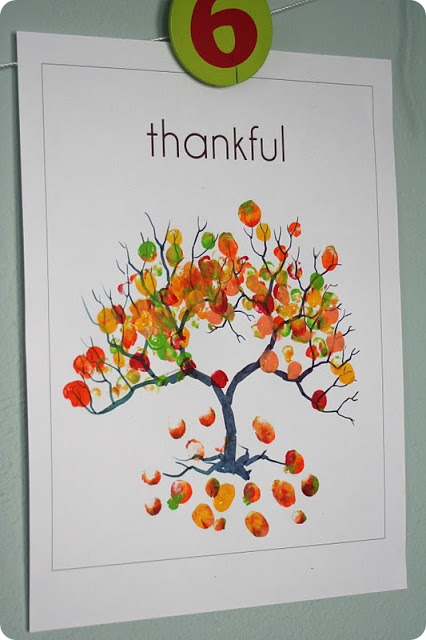 thankful fingerprint tree printable