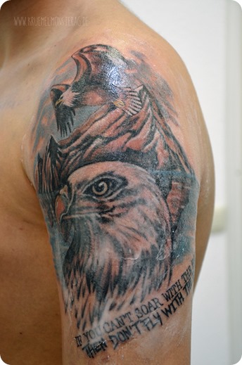 Dennis' Tattoo (17) zum 18. Geburtstag SOAR WITH THE EAGLES