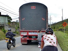 How the local cyclists climb the hills in Colombia.