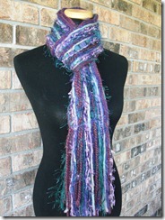 purple teal green scarf