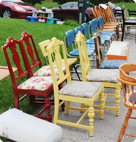 chairs at yard sale