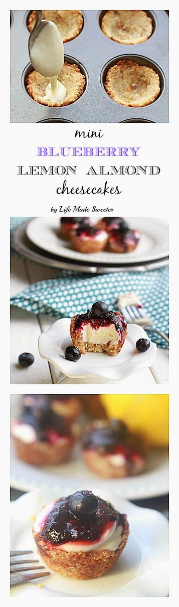 Mini Blueberry Lemon Almond Cheesecakes - These easy gluten free mini blueberry cheesecakes are made with an almond flour crust, lightened up cheesecake filling and topped with a homemade blueberry sauce.jpg