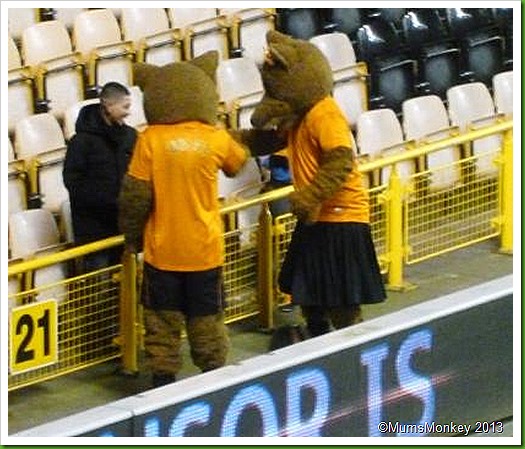 Wolves Mascots Wolfie and Wendy