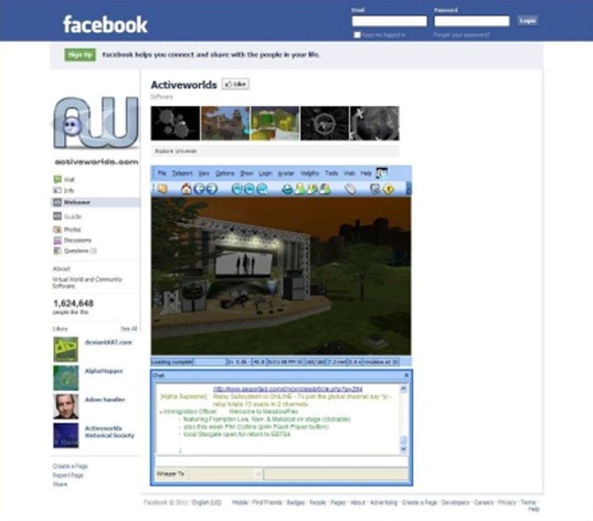 ActiveWorlds Facebook Web Embed