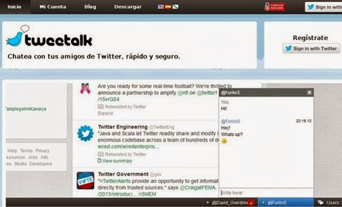 Tweetalk- añadir una ventana de chat a Twitter