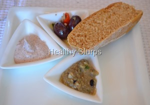 Ciabatta with Dips and Olives