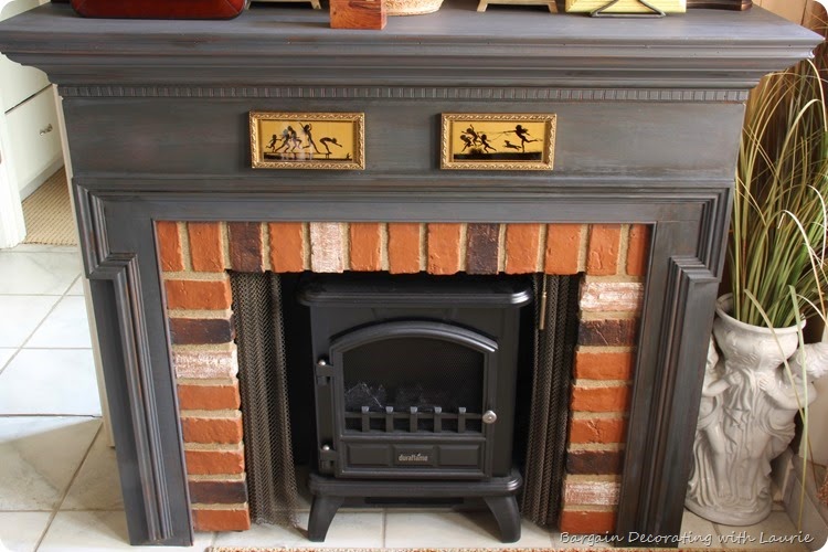 Painted Fireplace-Bargain Decorating with Laurie