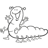 cartoon illustration of funny caterpillar for coloring book