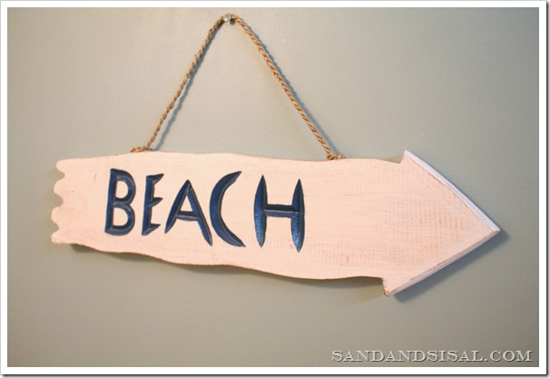 Wood Beach Sign 