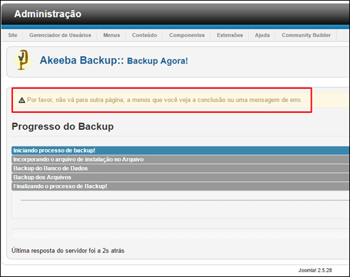Como recuperar o backup do seu site no Joomla 2.5 - Visual Dicas