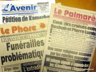 Journaux de Kinshasa, 20 janvier 2011.