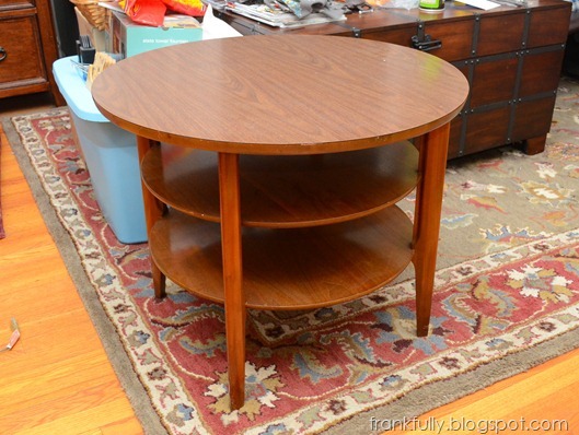 Round end table from the Comfy Couch