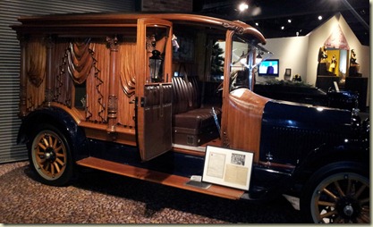 National Museum of Funeral History wood carved hearse