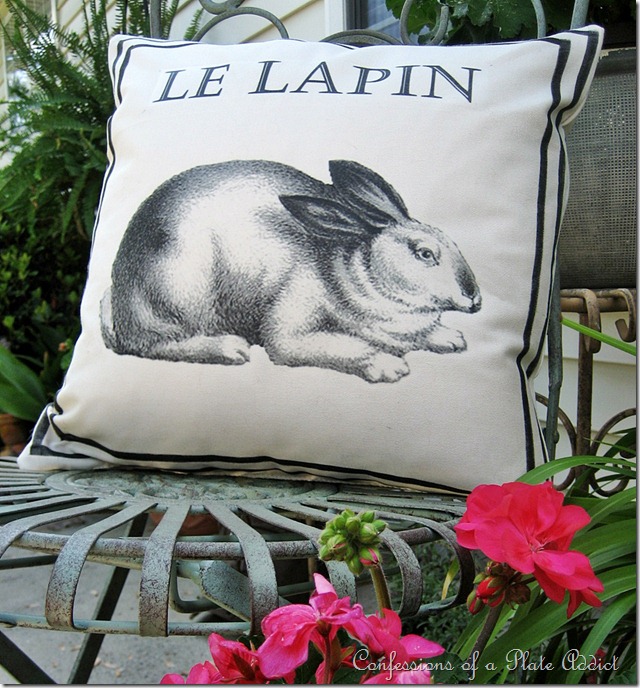 CONFESSIONS OF A PLATE ADDICT Ballard Inspired French Bunny Pillow