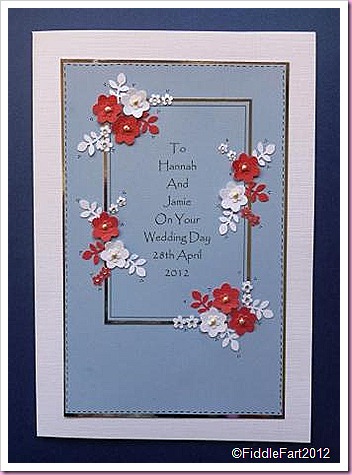 Wedding card with punched flowers