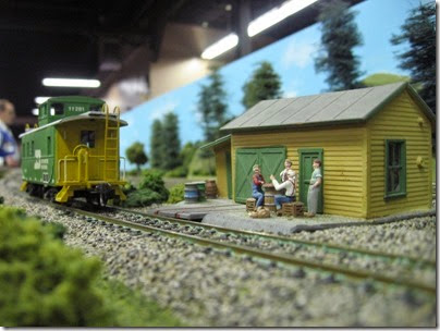 IMG_5453 Burlington Northern Caboose #11281 on the caboose track on the LK&R HO-Scale Layout at the WGH Show in Portland, OR on February 17, 2007