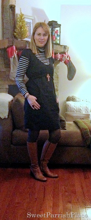 black dress grey tights brown boots2