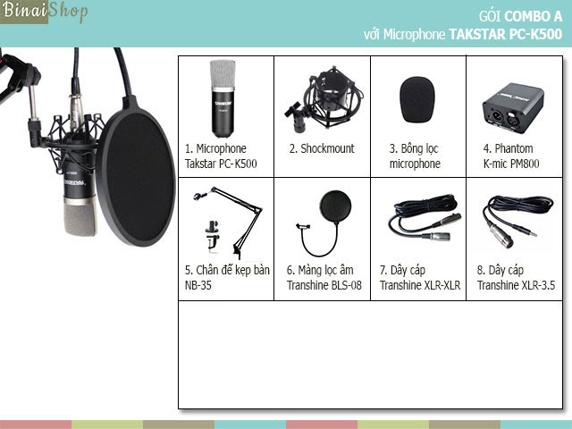 Combo studio Micro thu âm Takstar PC-K500