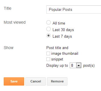 popular posts widget settings