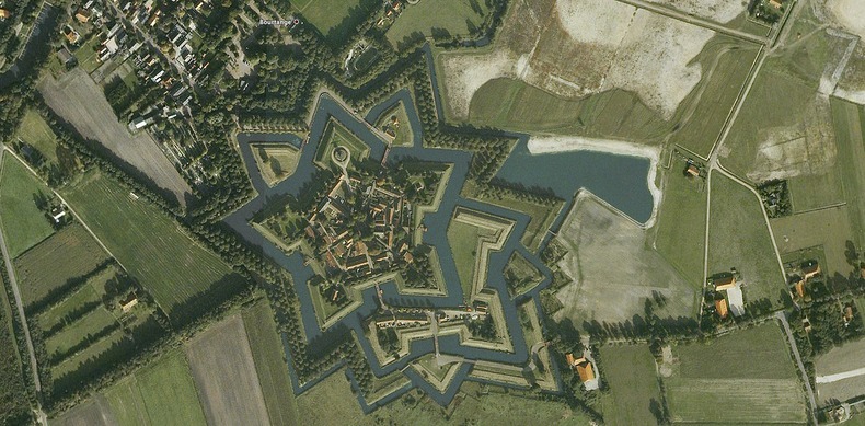 Star-Shaped Fort Bourtange in Netherlands