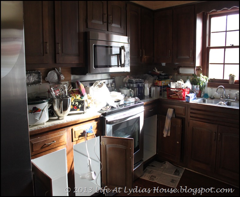 painting interior of cabinets 2