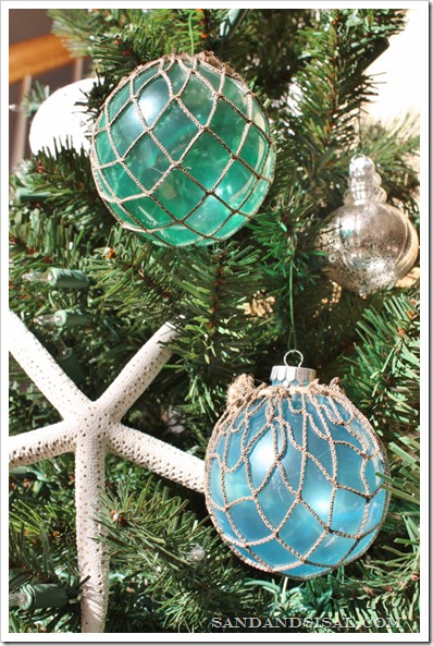 Glass Float Ornaments - Sand and Sisal