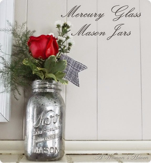 Mercury Glass Mason Jars @ http://onewomenshaven.blogspot.com/