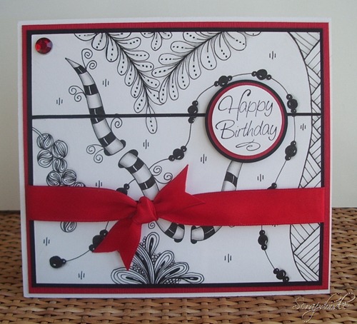 Zentangle Birthday Card, Carla's Scraps (1)