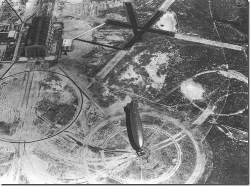 Hindenburg moored on Lakehurst airfield