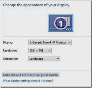 change display appearence on windows 8.1