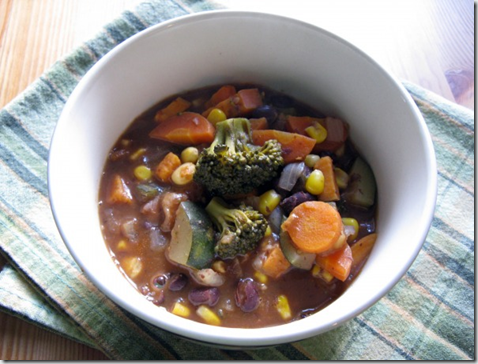 Black Bean Soup with Loads ‘o Veggies